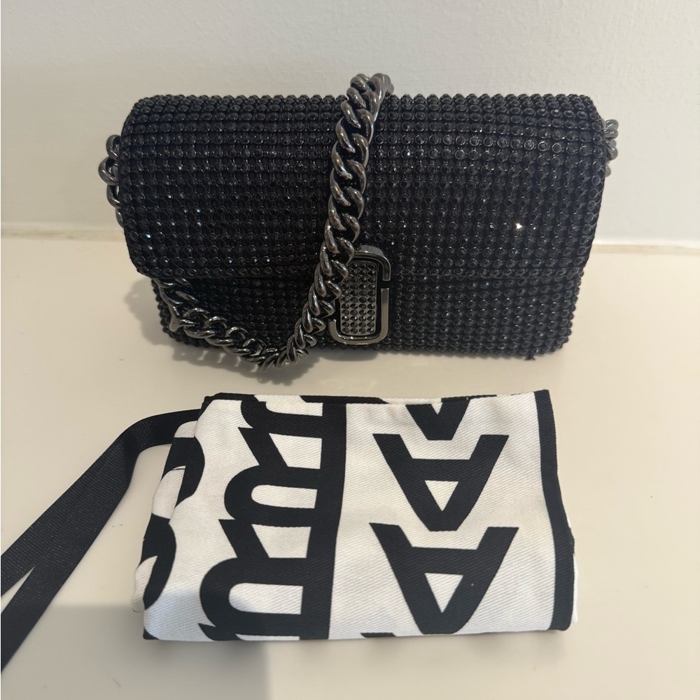 NWT Marc Jacobs mini J Marc shoulder bag black rhinestones - Picture 5 of 5